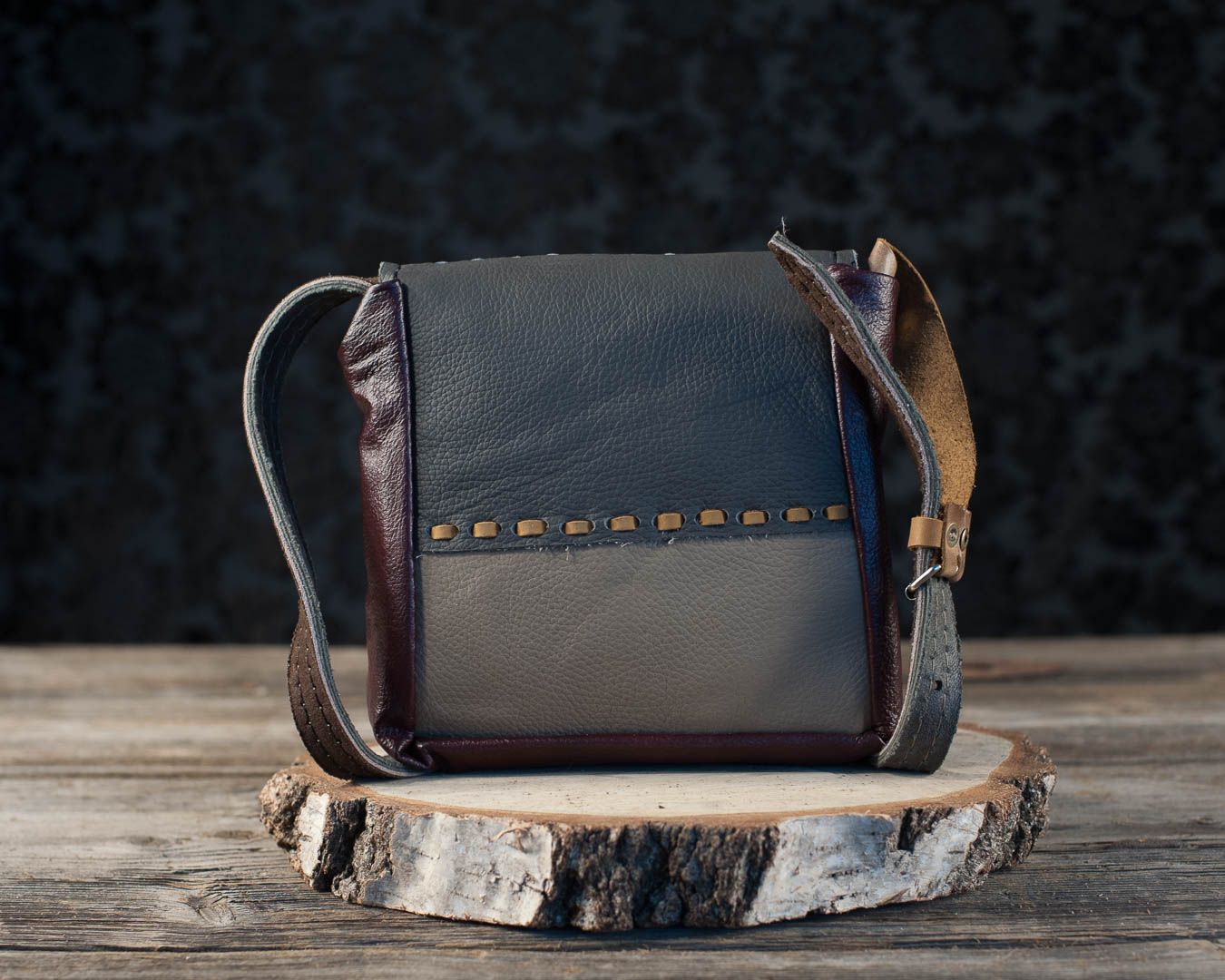 torebka z różowym garbuskiem unikat handmade tęcza