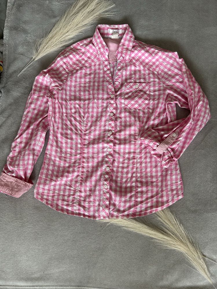 różowa koszula damska w krate kowboj cowboy farma cowgirl