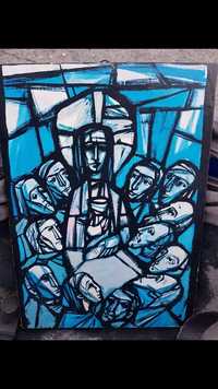 Obraz " Jezus i 12 apostołów" w stylu Picasso 54-letni/ dewocjonalia