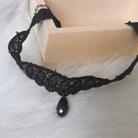 Choker koronkowy czarny w stylu vintage