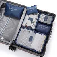 Zestaw organizer x6 podróżny walizki, torby, szafy, ciemnoniebieski