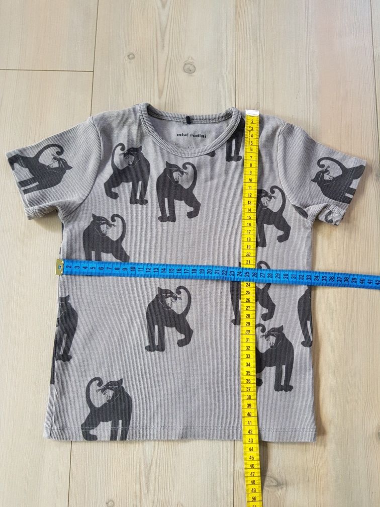 Mini Rodini t-shirt bluzka 116/122 prążkowana w prążek premium lindex