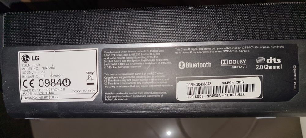 Coluna central LG SoundBar NB4530A 2.1