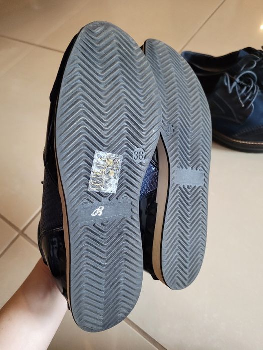 Sneakersy damskie mokasyny 38 granatowe 2 pary