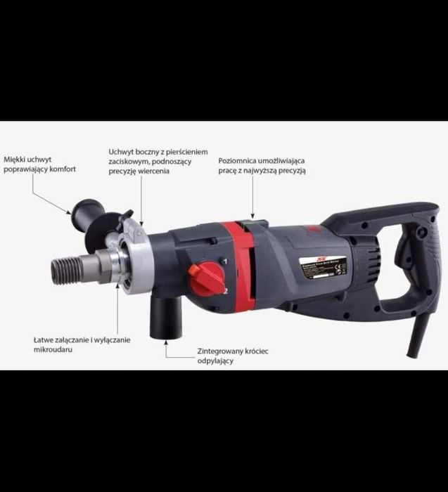 Nowa wiertnica diamentowa AGP DM52D + MIKROUDAR + gratis wiertło 62 !