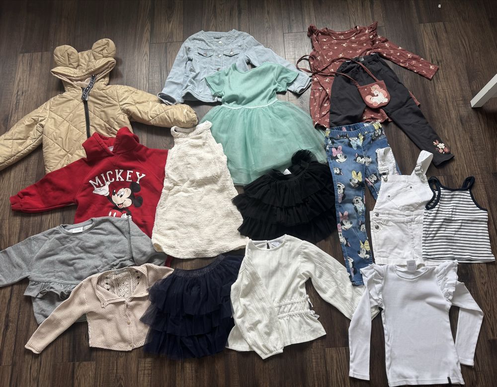 Paka zestaw ubrań 16 sztu dla dziewczynki 116 Zara, Reserved, C&A, H&M