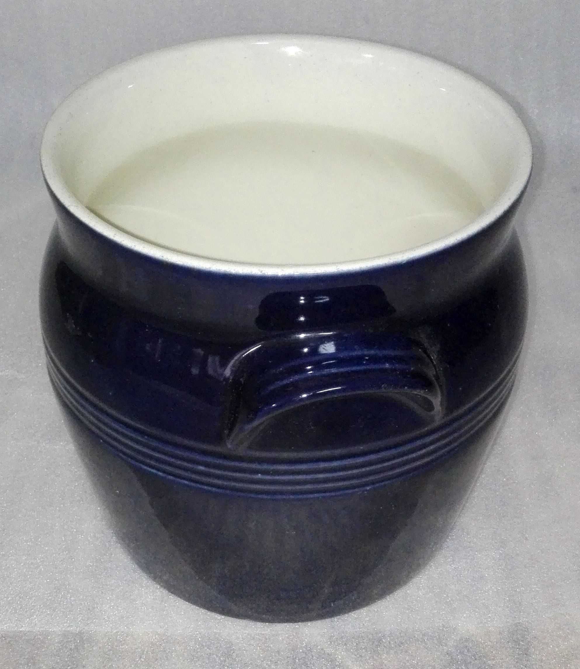 Vaso cerâmico vidrado azul