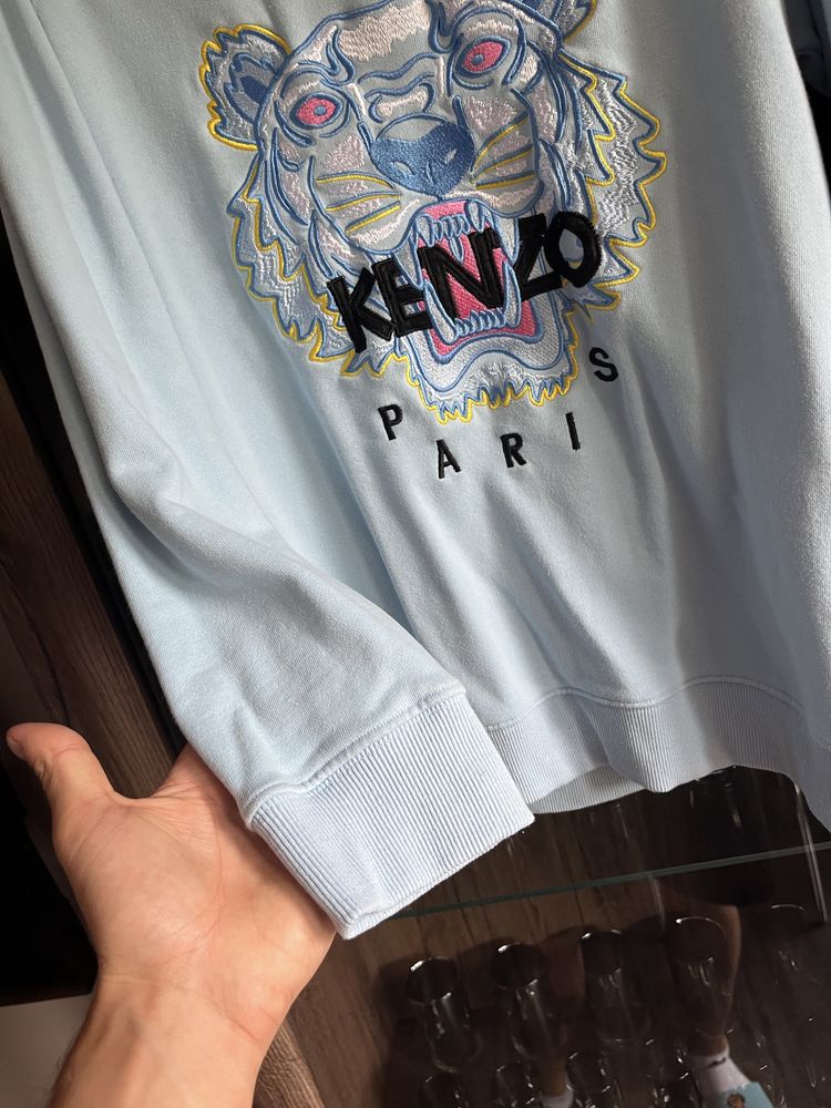 Błękitna bluza męska unisex kenzo M logo