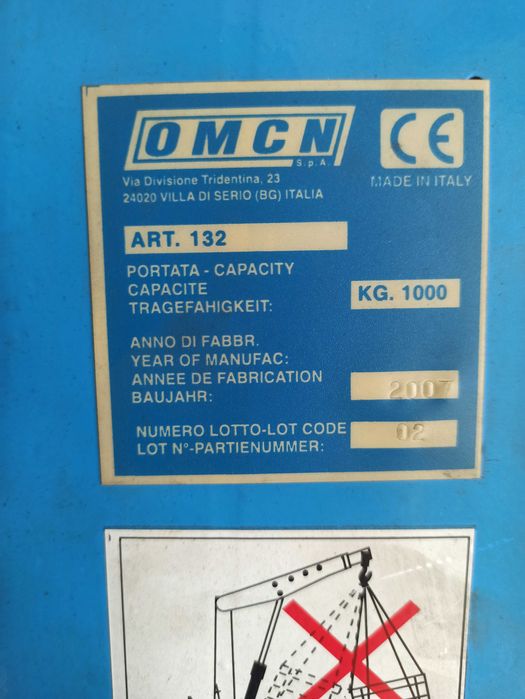 Grua de mecânica 1000 kg