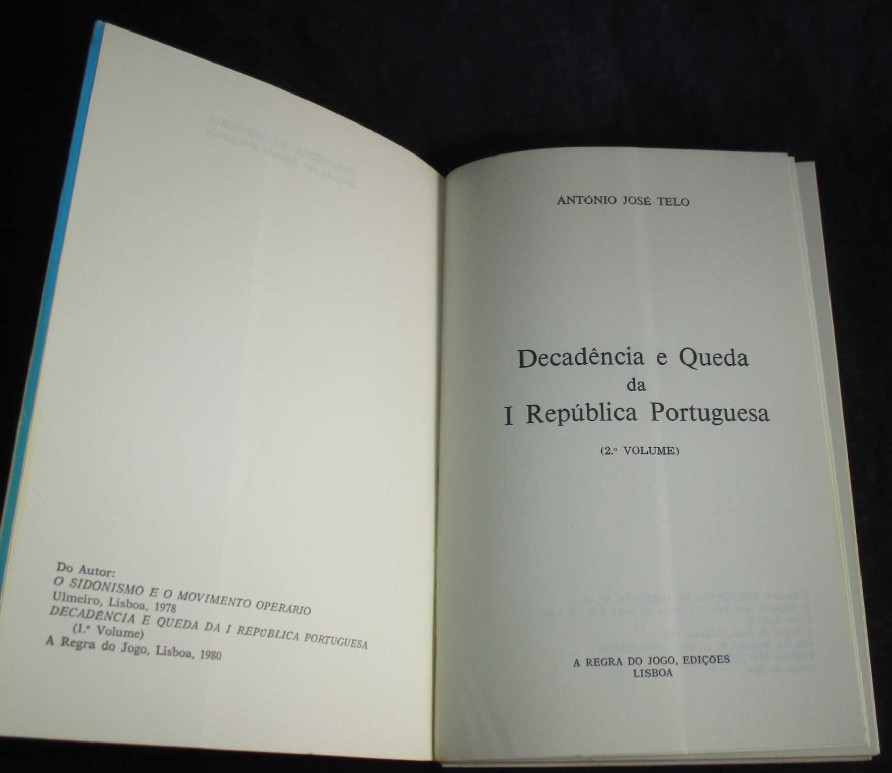 Livro Decadência e Queda da I República António José Telo 2º volume