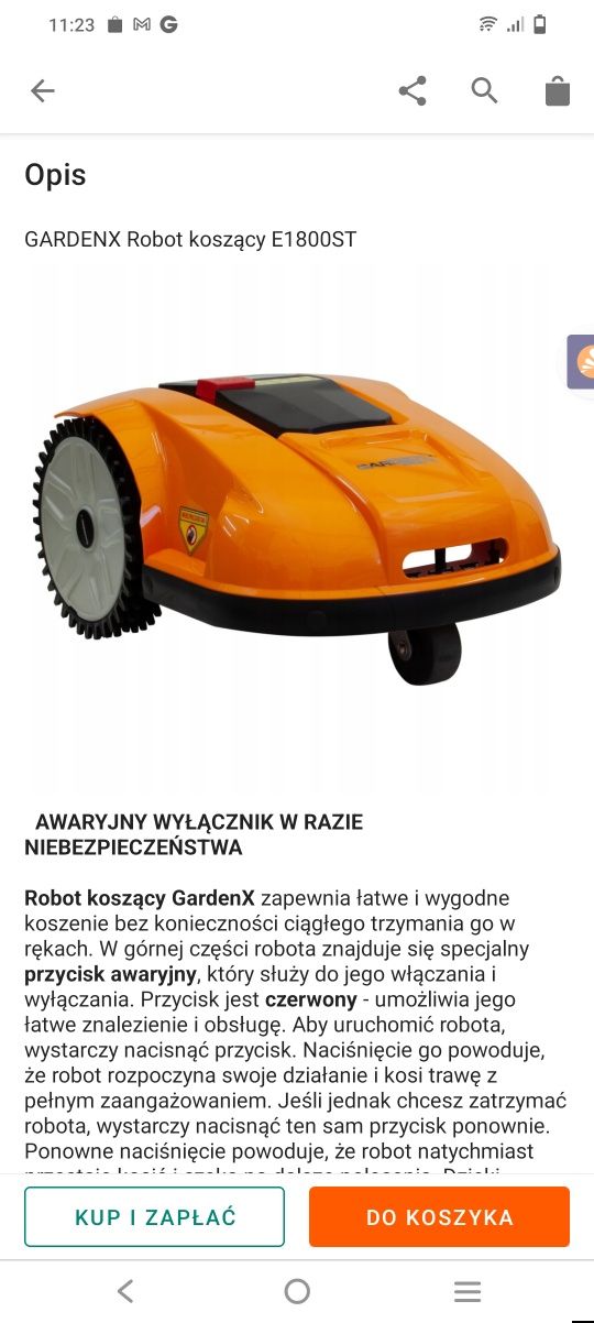 Robot koszący automatyczna kosiarka