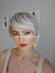 Peruka jasny blond ombre krótkie włosy na co dzień jak naturalne Pixie