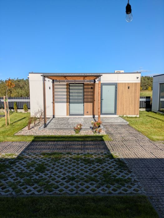 Domek mobilny 21 m z tarasem w pełni wyposażony dostępny od ręki