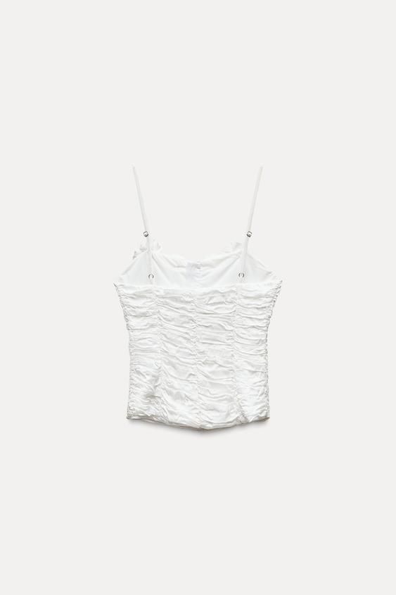 Драпірований атласний топ-корсет Zara