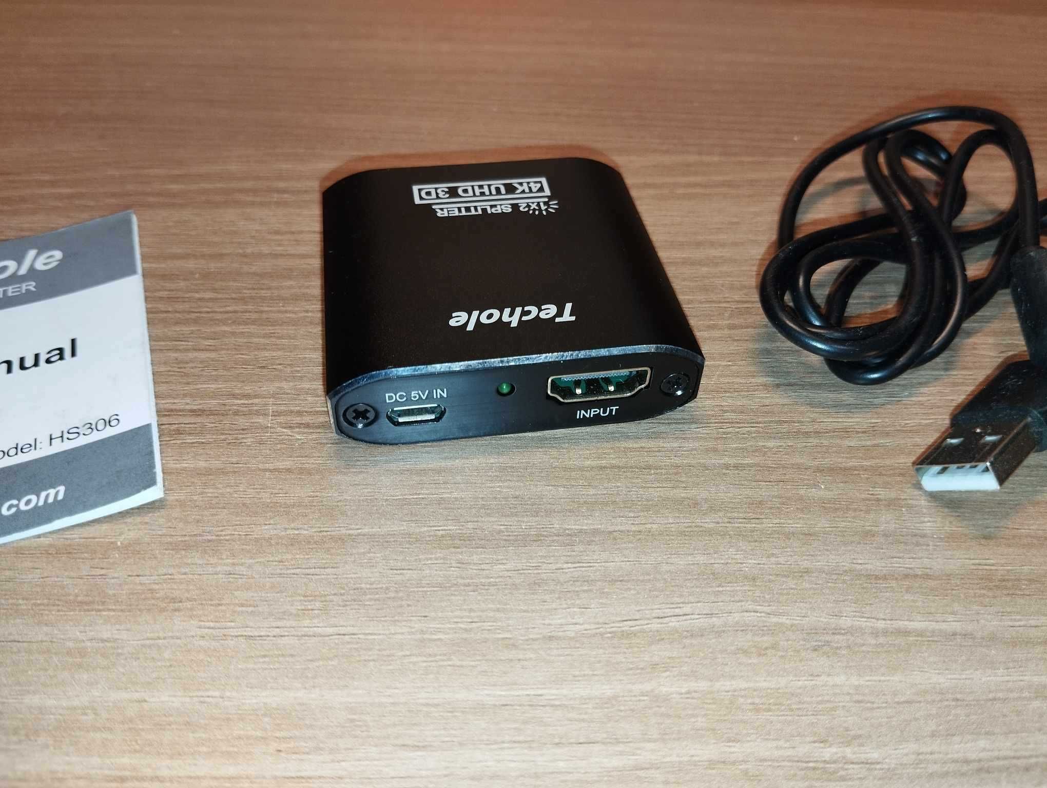 Switch Splitter - HDMI 1 in 2 - Techole HS306 1x2 Splitter 4K UHD 3D