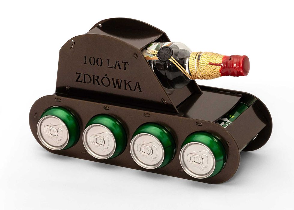 Śmieszny prezent na 18 30 40 urodziny czołg na alkohol metalowy