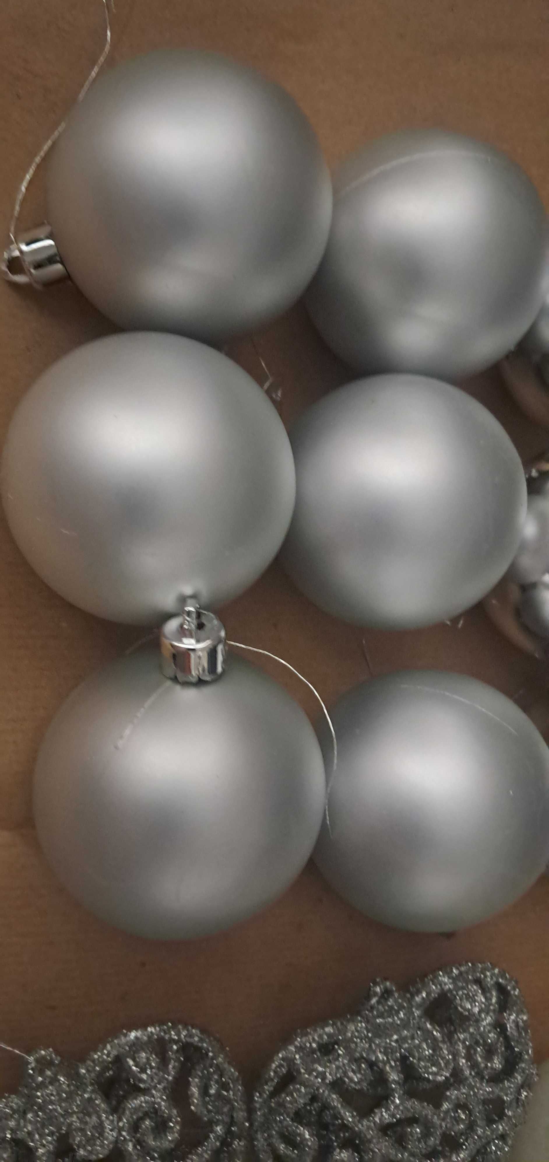 Conjunto decoração prateada árvore de natal
