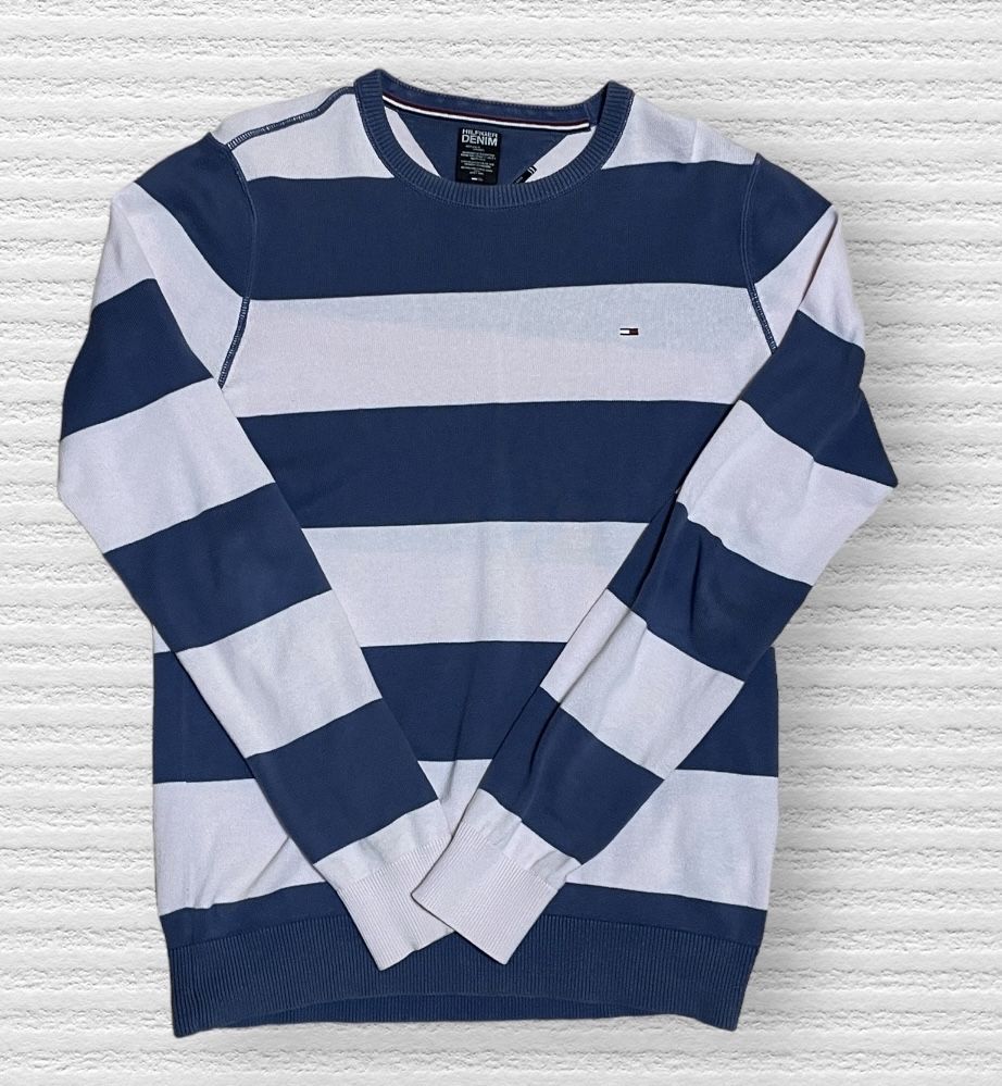 Sweter Tommy Hilfiger L biało-niebieski