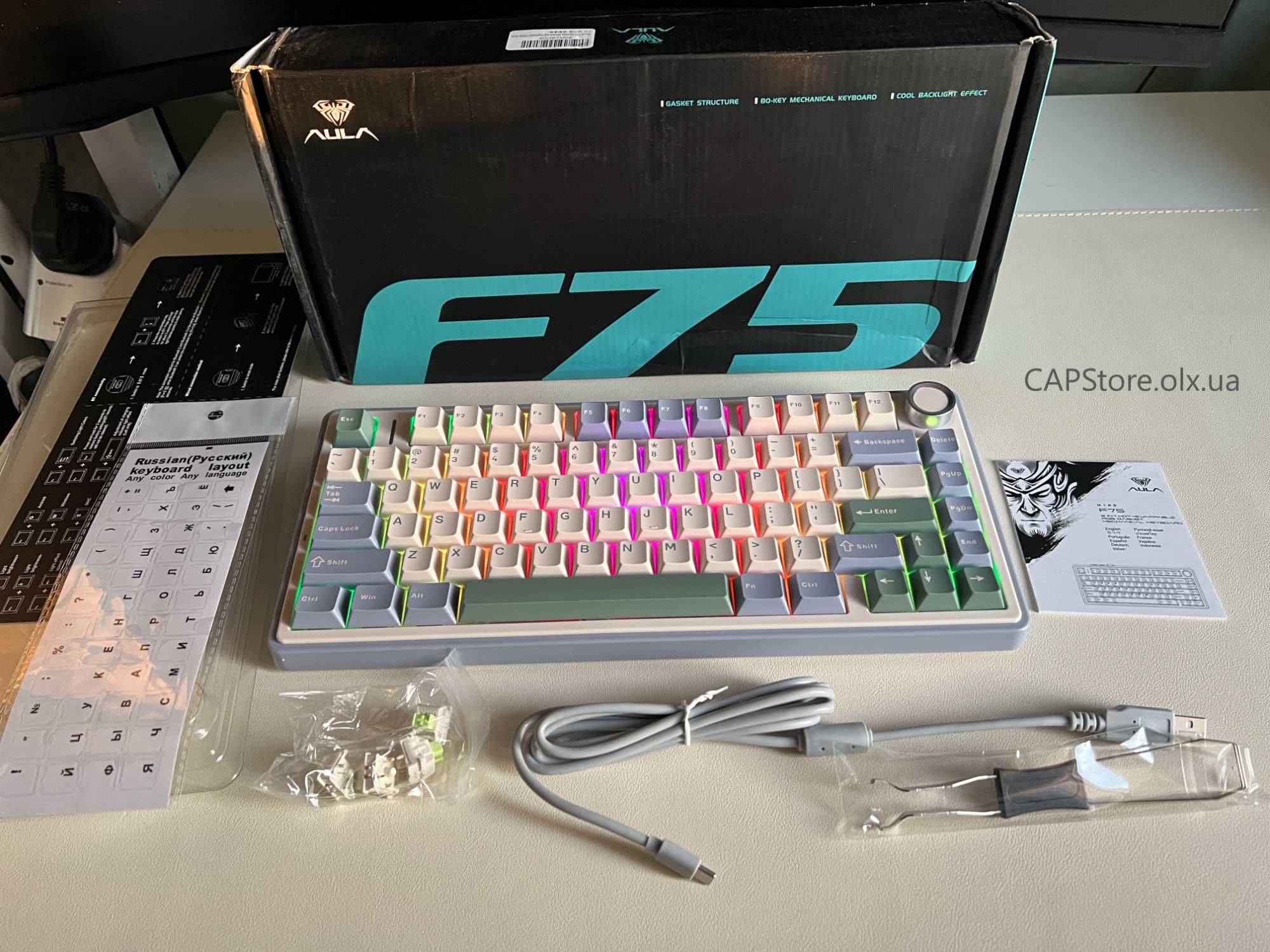 ‼️Нова Aula F75‼️ЗАПАКОВАНА Механічна Бездротова Клавіатура з RGB