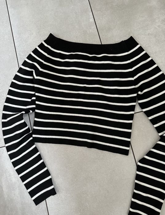 Krótki sweterek w paski S