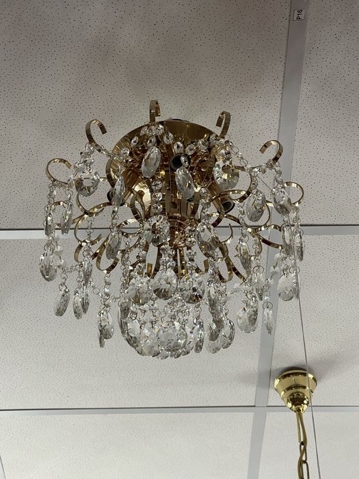 Люстра пристельова кришталева золота 4/6 ламп