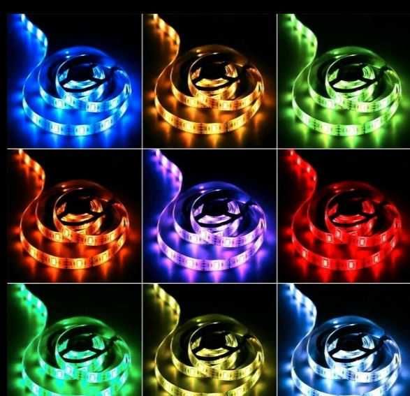 Fita LED com Comando e Entrada USB - Várias Cores - 3 Metros - NOVA