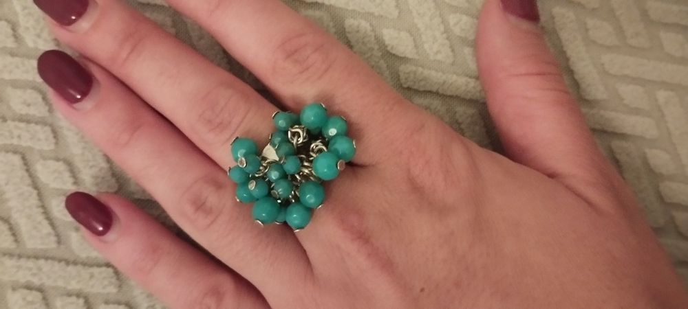 Anel turquesa ajustável