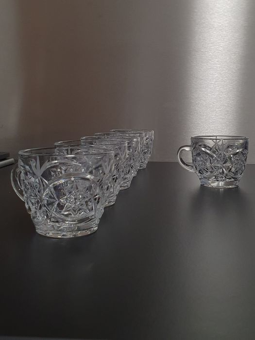 Filiżanki kryształowe kubeczki kryształy kubki 6 szt do kawy herbaty