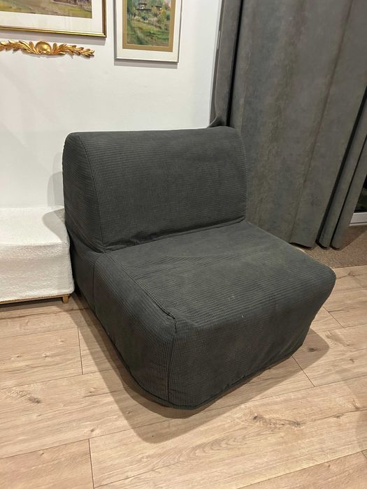 Fotel rozkładany ciemnoszary - LYCKSELE LÖVÅS, IKEA
