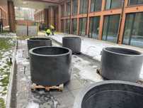 Donica betonowa okrągła ogrodowa, parkowa, uliczna 120x80h