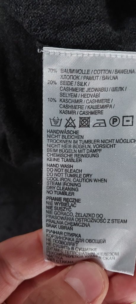 Sweter sweterek szary męski dekold w serek xxl finshley&harding