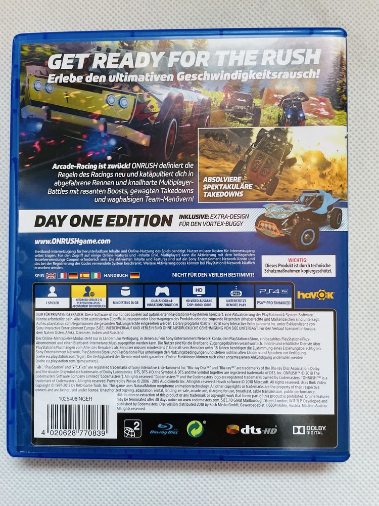 Gra Onrush Day One Edition na PS4