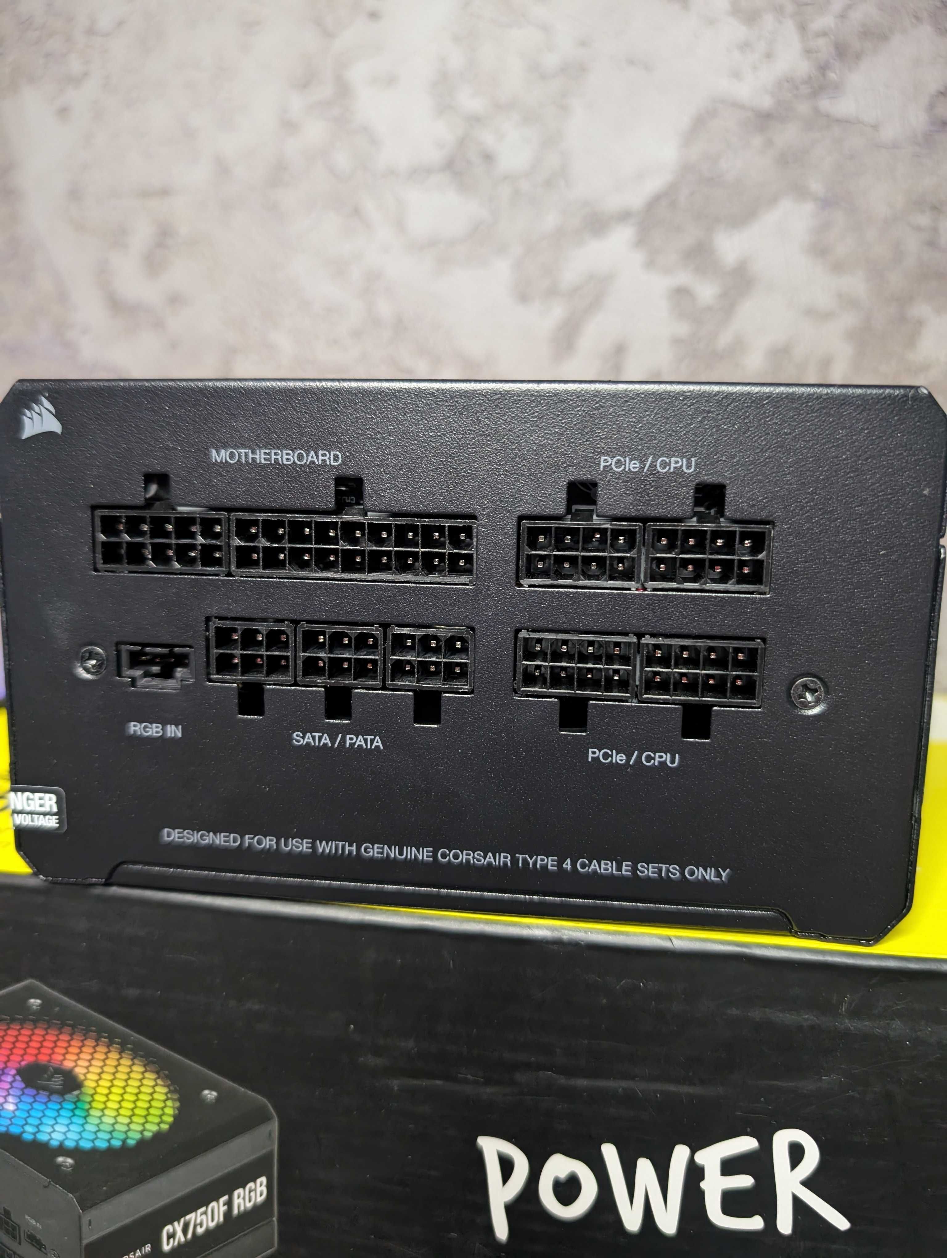 Блок живлення Corsair CX750F RGB Black (750w) 80 Plus Bronze, RGB