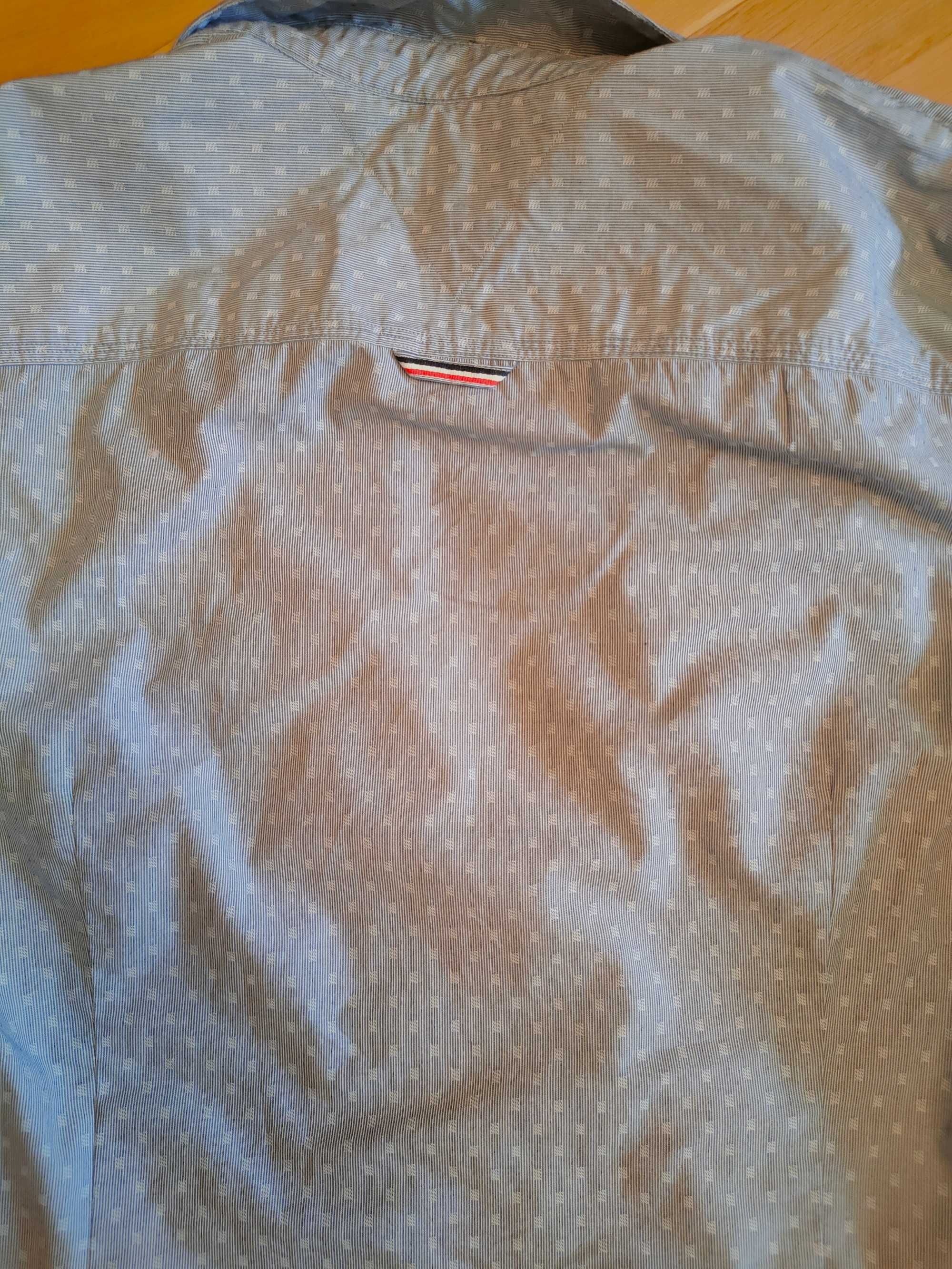 Męska koszula, niebieska Tommy Hilfiger, Oryginalna, casual