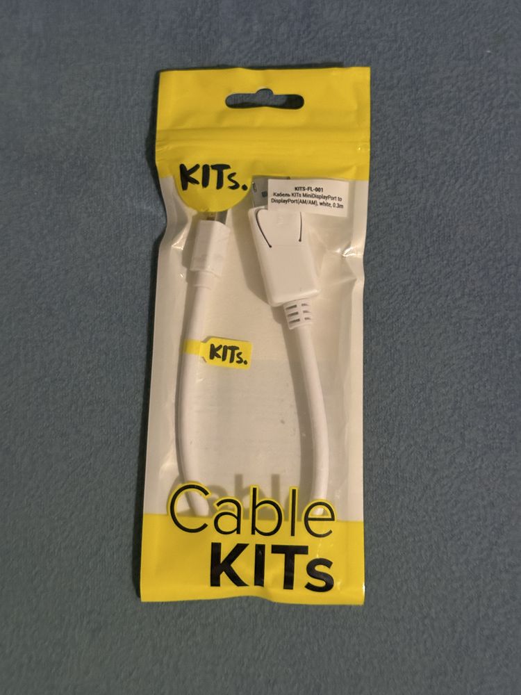 Кабель KITs FL-001 MiniDisplayPort to DisplayPort (AM/AM),white, 0.3m