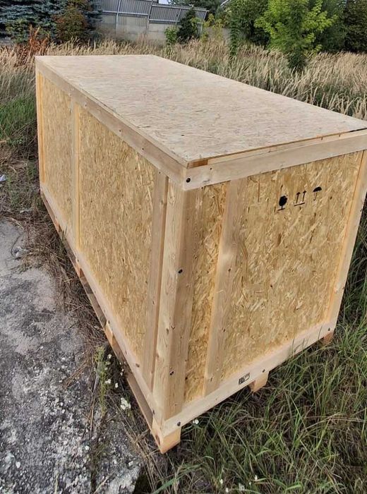 Skrzynia transportowa z zabudową OSB do pakowania maszyn lub urządzeń