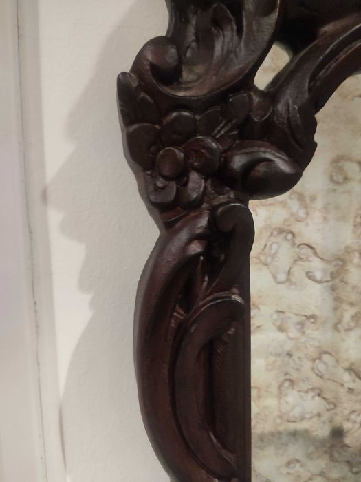 Espelho castanho escuro acabamento antigo