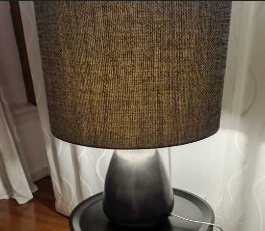 Abat-jour em tecido cinza/antracite