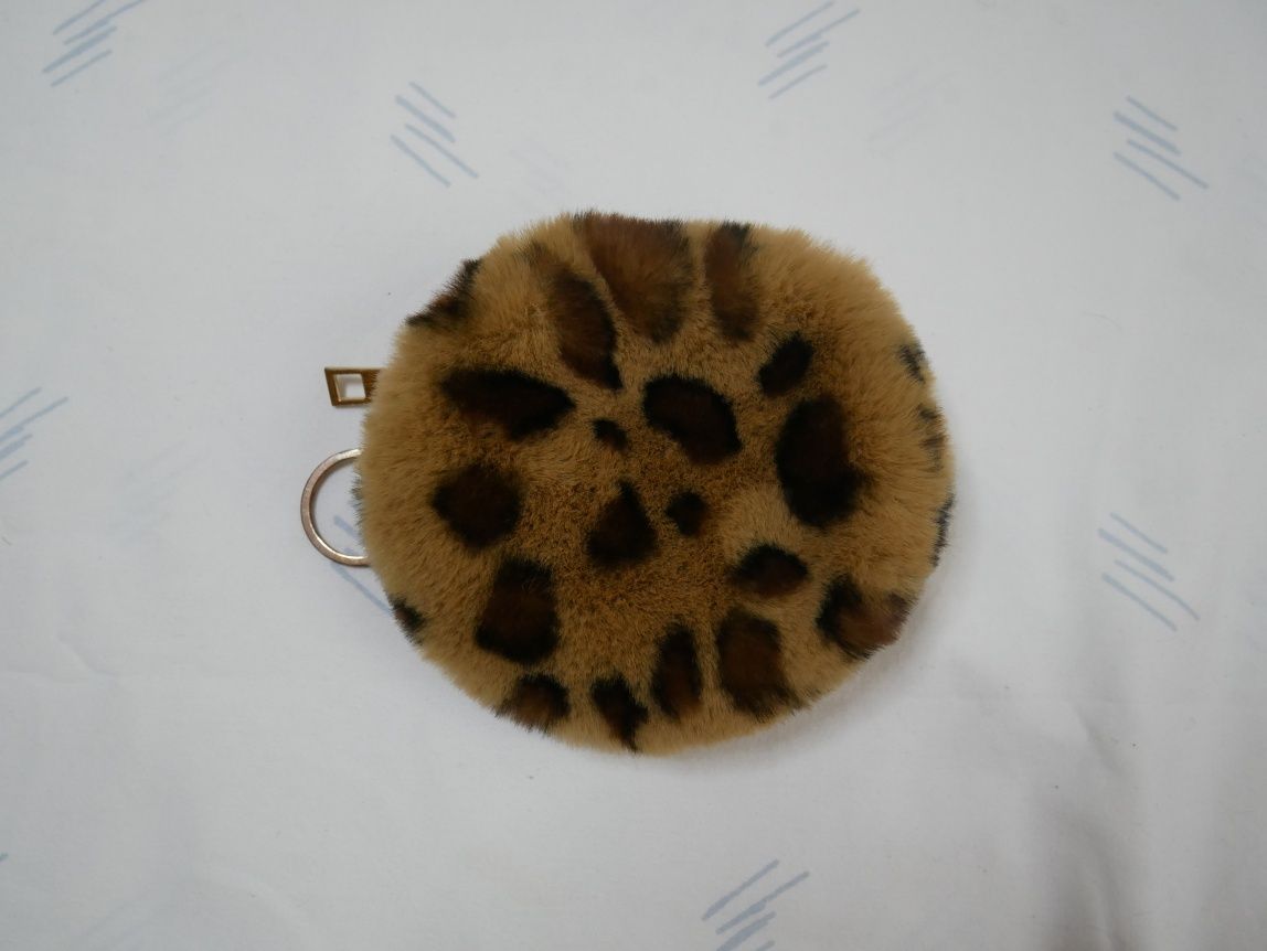 Porta Moedas Em Castanho Padrão Leopardo