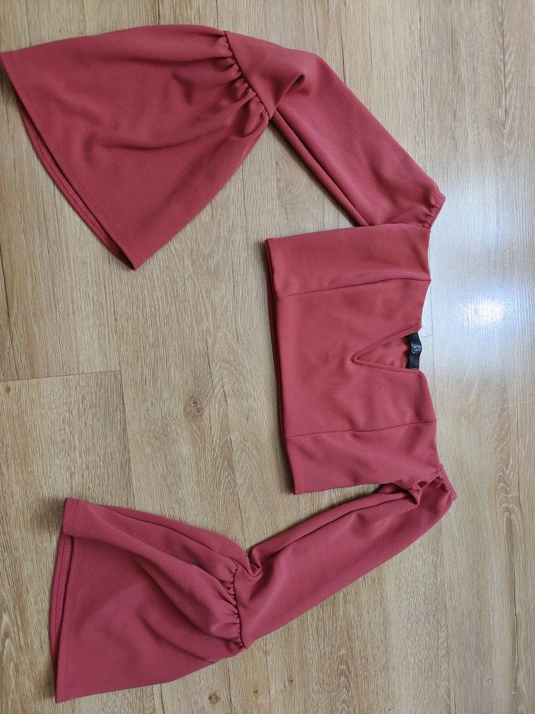 Bluzka z efektownymi rękawami Missguided xxs crop top