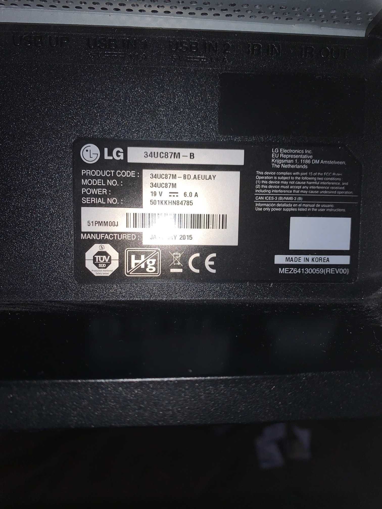 Monitor panoramiczny LG 34UC87M-B matryca LED IPS, 3440 x 1440