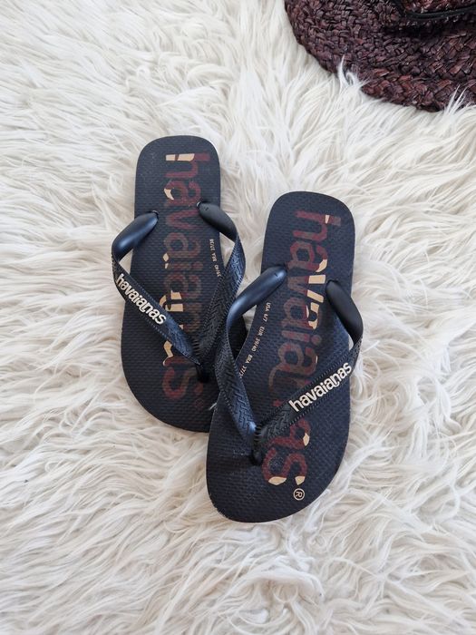 Havaianas Top Logo 24,5cm 38 39 japonki klapki basenowe czarne
