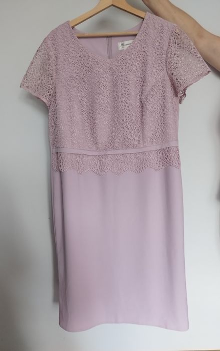 Sukienka pudrowy róż rozmiar 44 sukienka na wesele