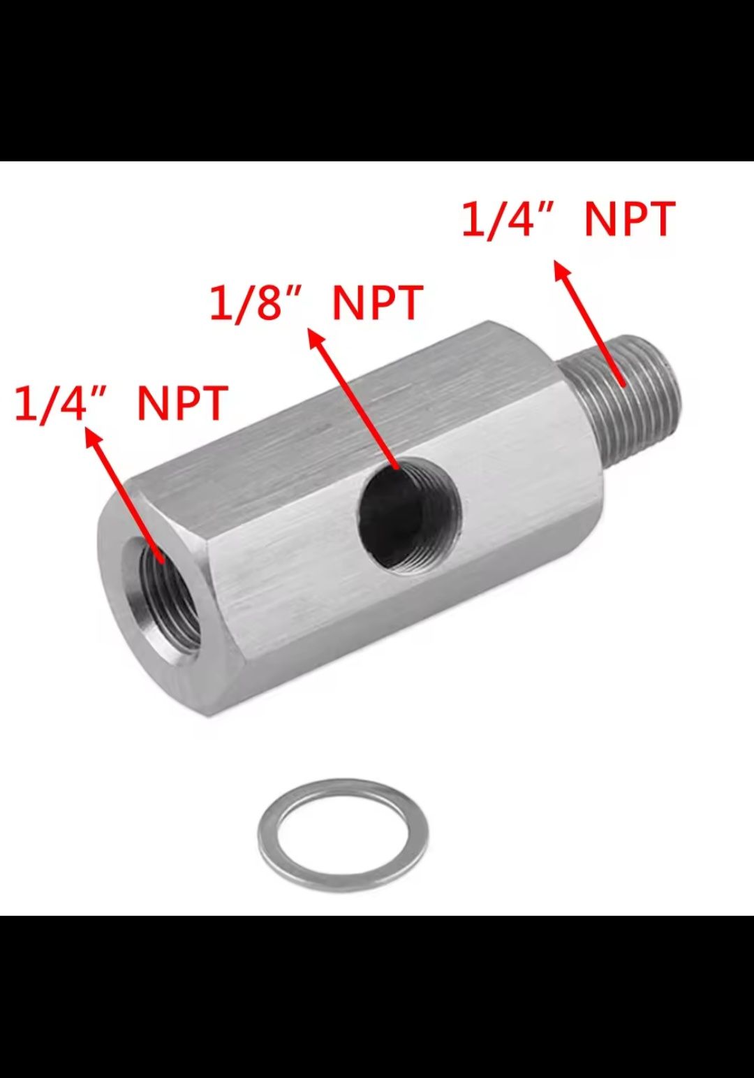 Rozdzielacz trójnik ciśnienia oleju tuning 1/8" NPT 1/4" NPT M10x1.0