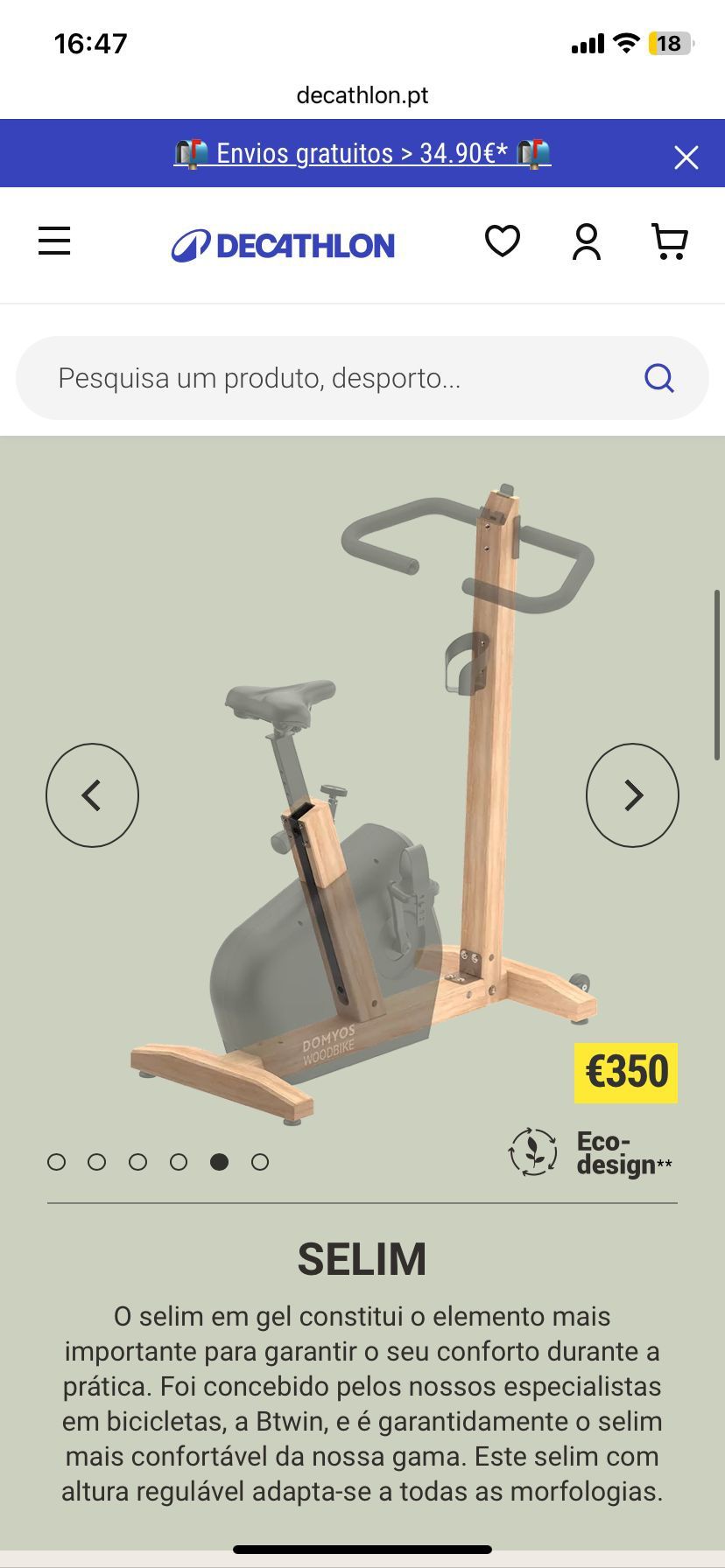 Bicicleta estática domyos woodbike