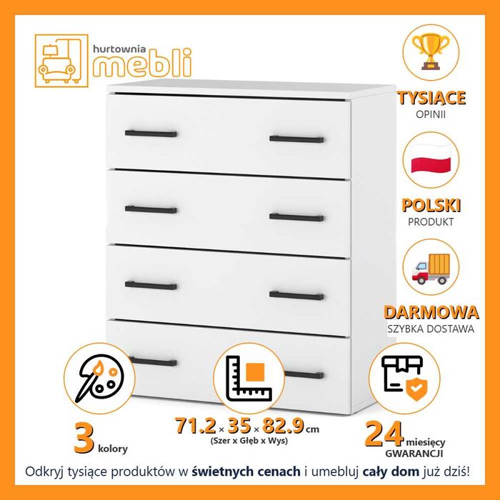 Szafka Na Buty Uchylna Nowoczesna Hugo 4 Drzwiczki 71cm Pojemna Duża