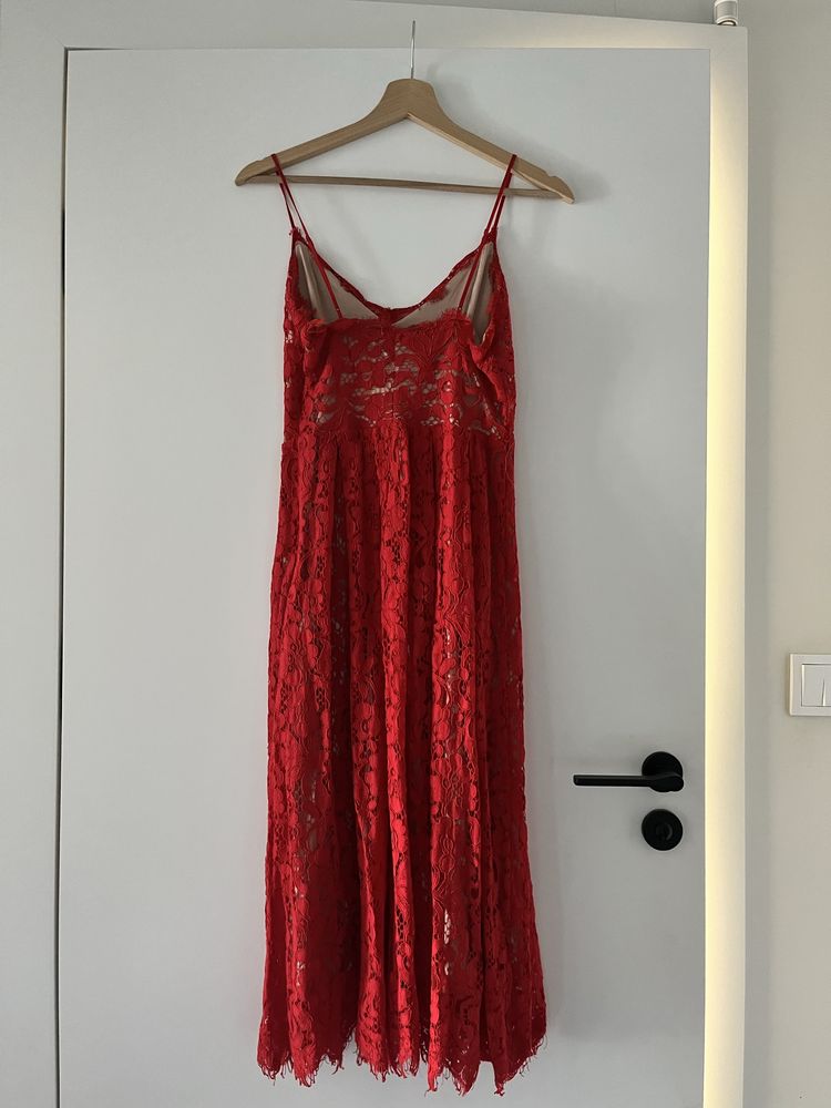 Sukienka xs 34 H&M czerwona ażurowa