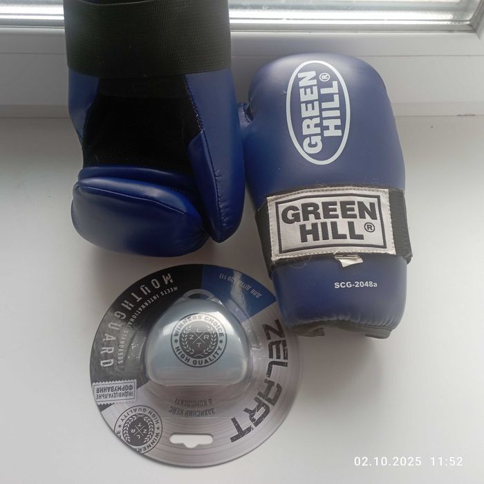 Перчатки для тхэквондо грин хилл и новая капа