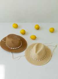 Літній плетений капелюх Федора з ланцюжком і мушлями Paradise