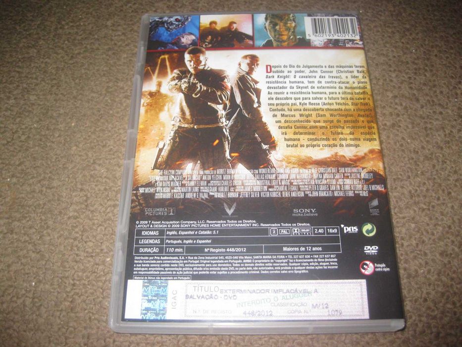DVD "O Exterminador Implacável: A Salvação" com Christian Bale